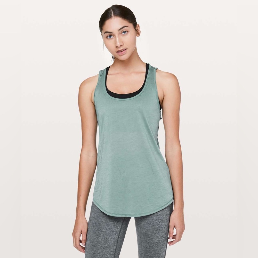 Lululemon Set The Course Tank Top Women’s Frosted Pine Green Gym Yoga Size M